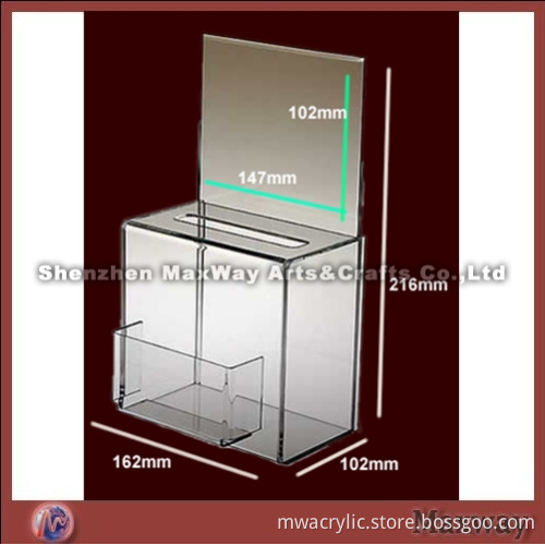 ransparent Acrylic/Plexiglass Suggestion Box with Detailed Size